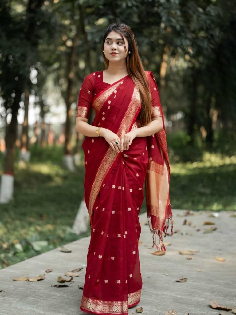 ক্লাসিক সুতি শাড়ি (Flower Edition)
