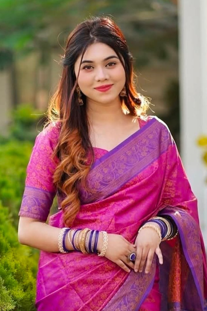 ব্লাউজ পিস সহ প্রিমিয়াম কাঞ্চিপুরম শাড়ি ( গোলাপি )